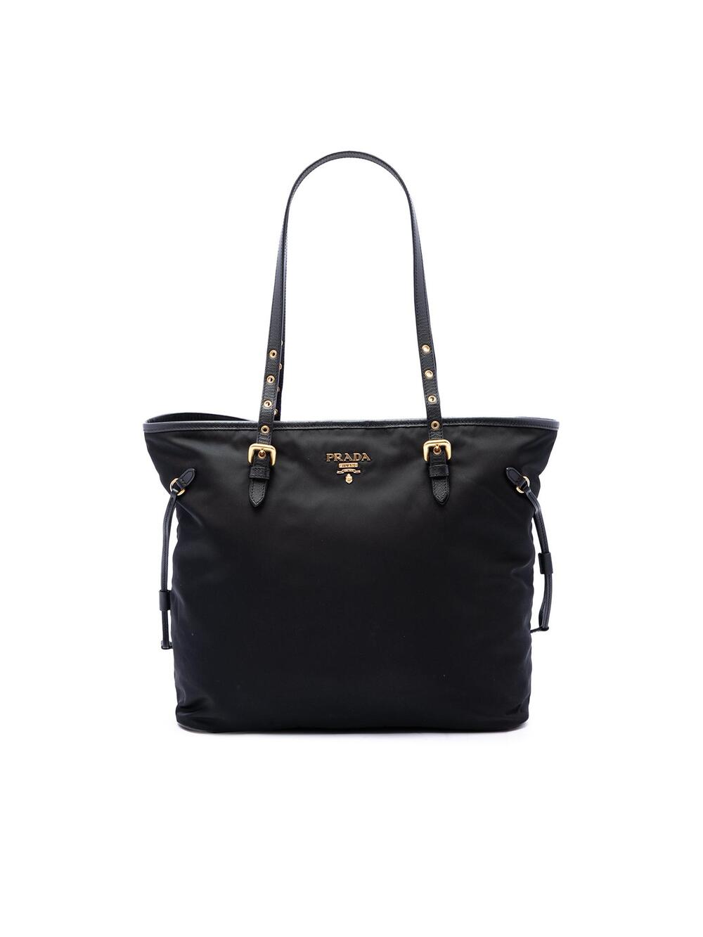 Prada Saffiano Trimmed Tessuto Tote #358179P60B